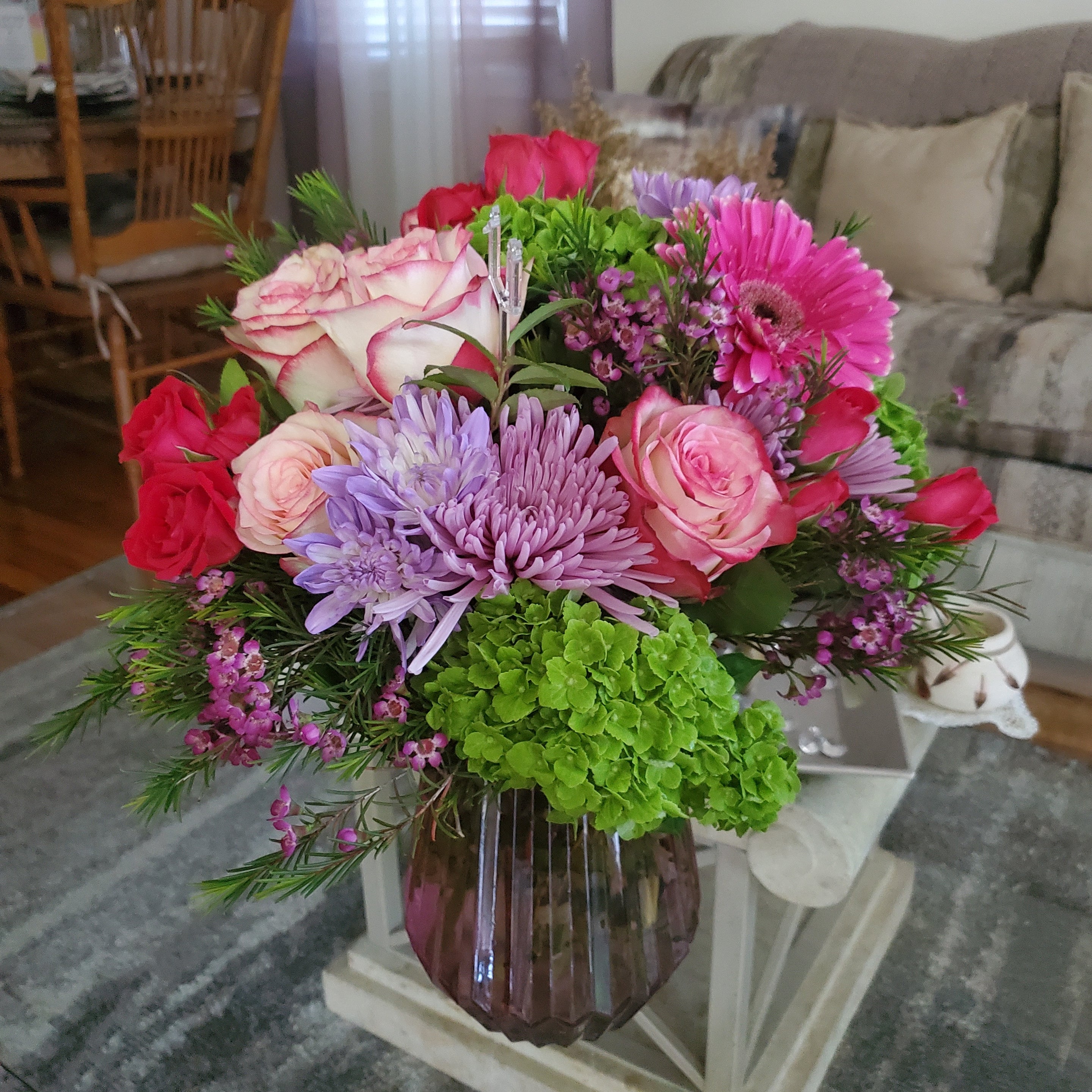 Image provided by the recipient expressing gratitude for Mother’s Day Designer Bouquet