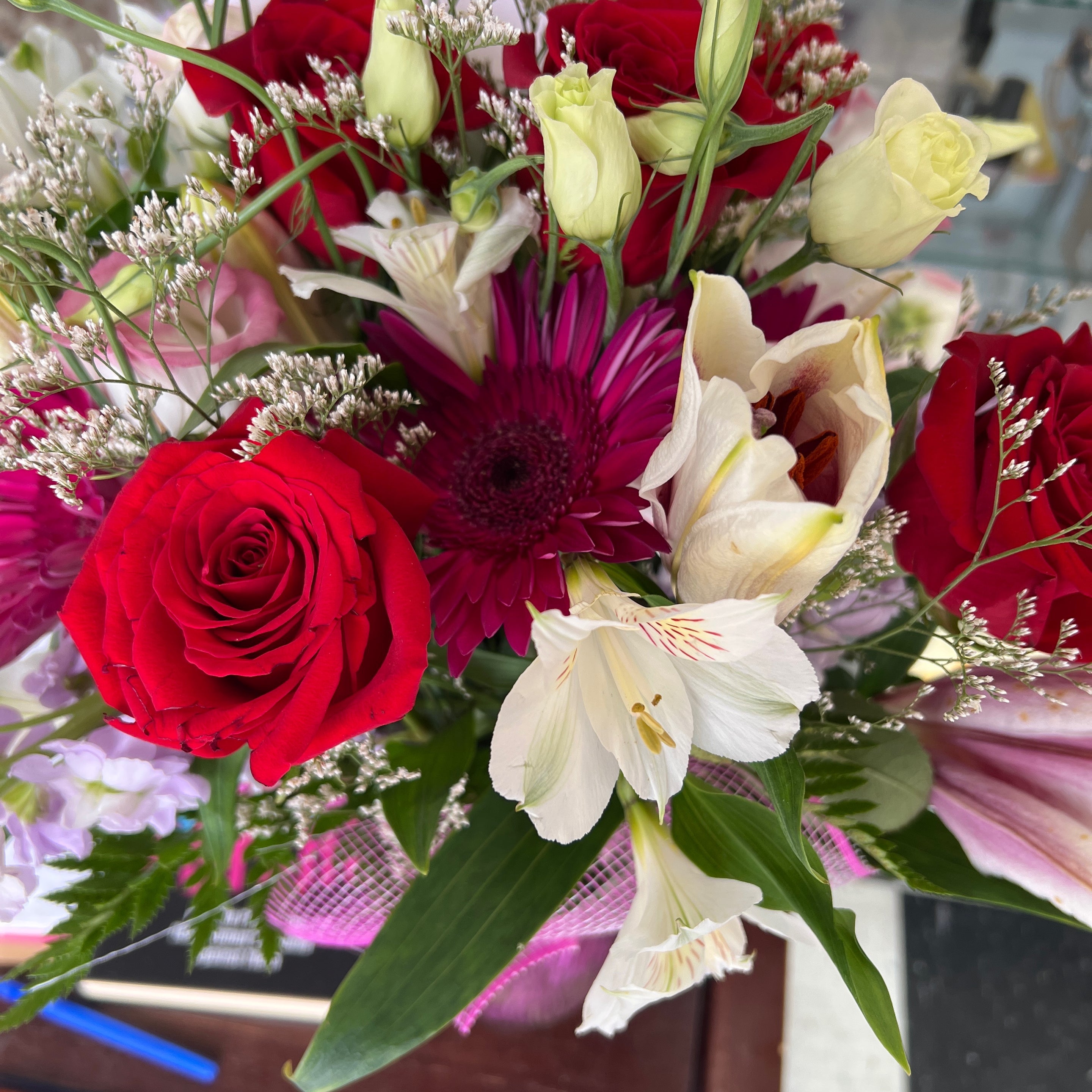 Recipient-submitted photo of Blushing Heart Bouquet.