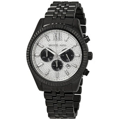 Michael Kors Lexington Chronograph Silver Crystal Pave Dial Men's Watch MK8605