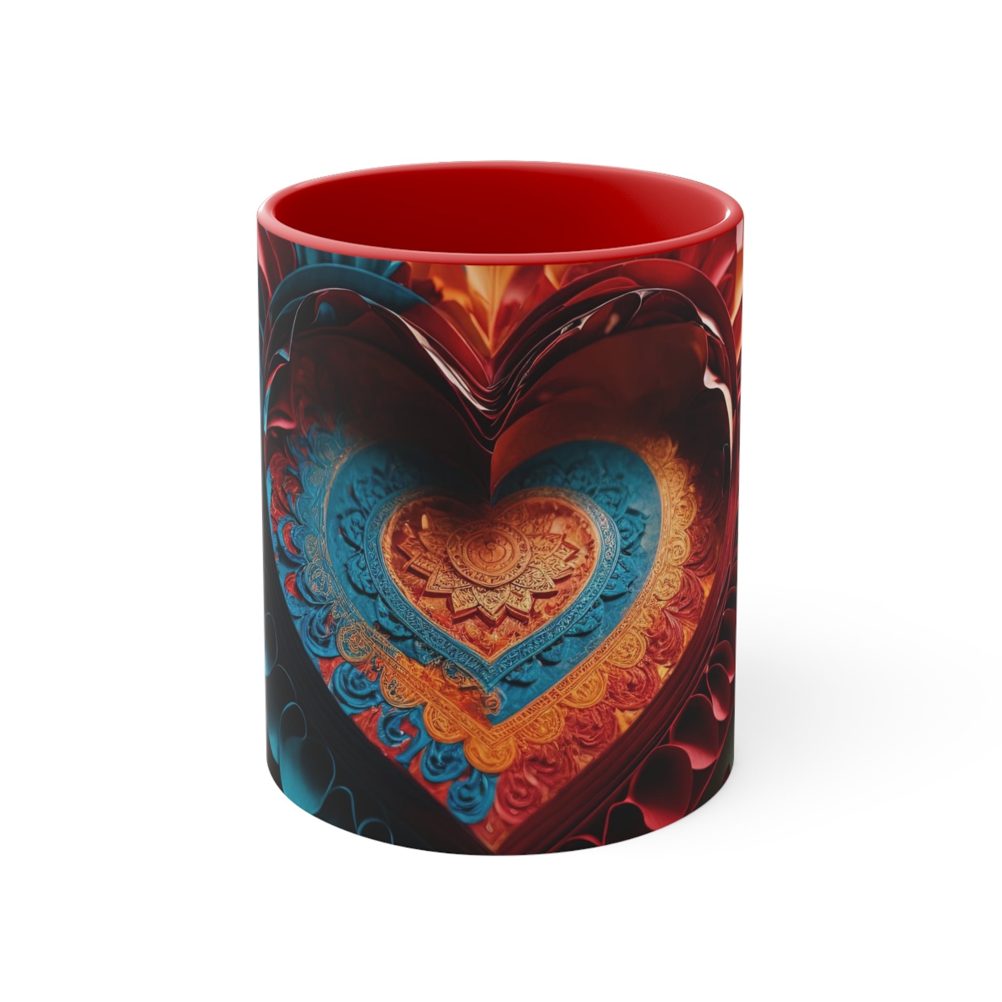 Intricate Layered Heart - Accent Coffee Mug