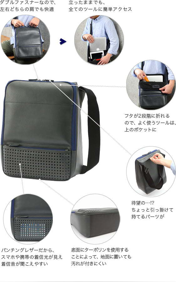 【実用品】ひらくPCバッグ mini レザーエディション（カメラバッグ）バッグ