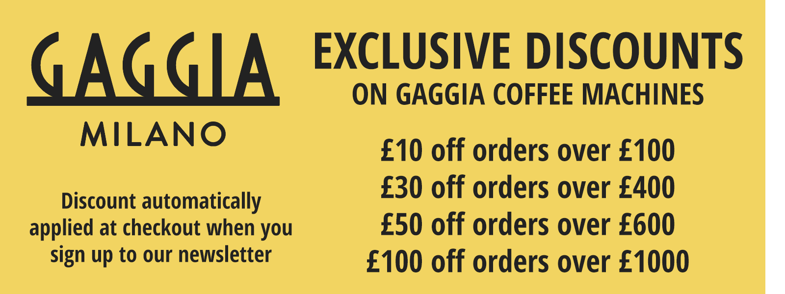 Exclusive Gaggia Discounts