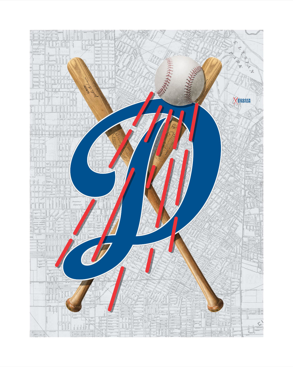 Art Print: Los Angeles Dodgers-Inspired Baseball by ...