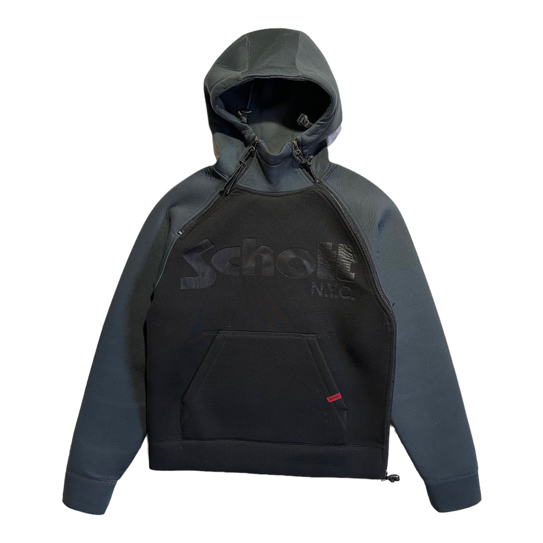 image of Schott NYC Black Neoprene Balaclava Hoodie