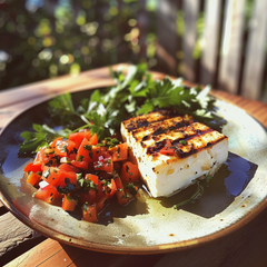 BBQ Grilled Feta with Herb and Tomato Salsa – Nearly Naked Veg