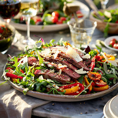Steak and Charred Pepper Salad with a Citrus Twist