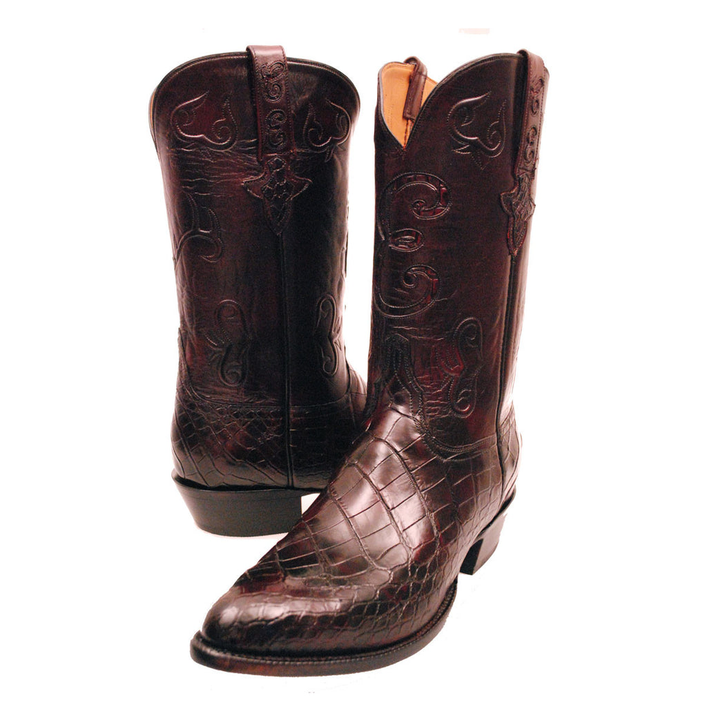 lucchese black cherry caiman boots