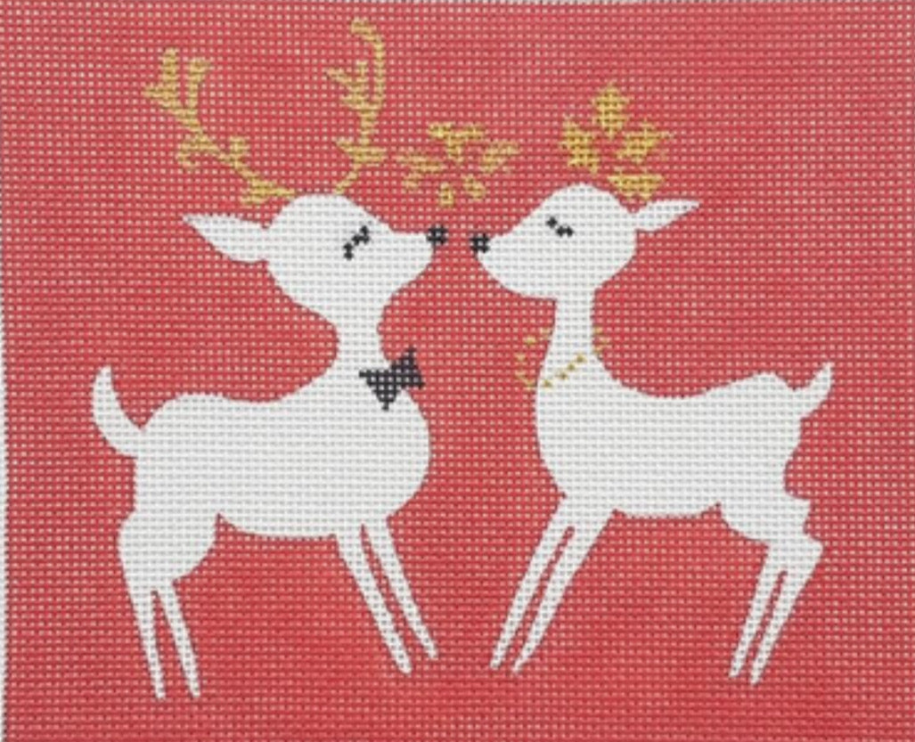 Image of Curious Cowgirl MCC-RKR Red Kissing Reindeer - Stitch Guide Available