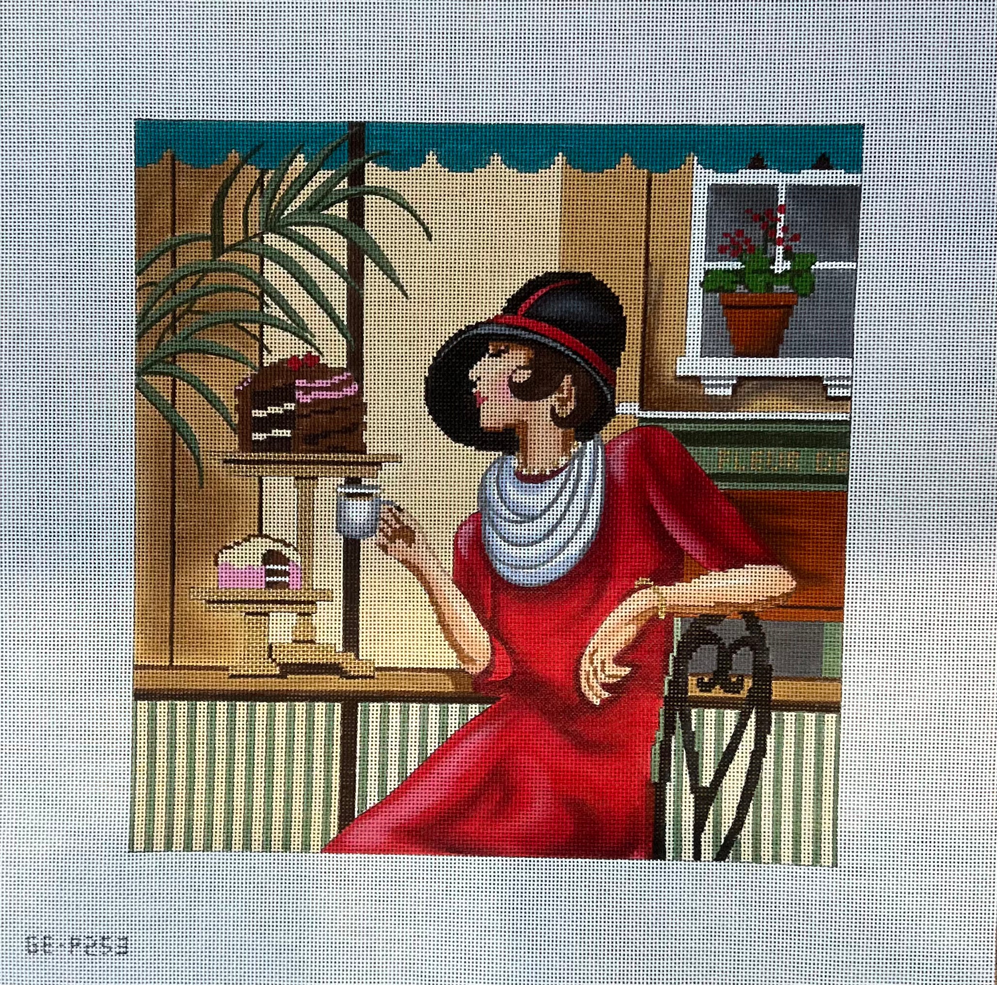 Image of Gayla Elliott P253 Lady with Coffee