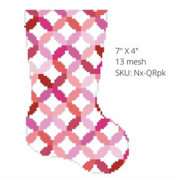 Image of Elizabeth Crane Swartz Nx-QRPK Pink Quilt Ring Stocking