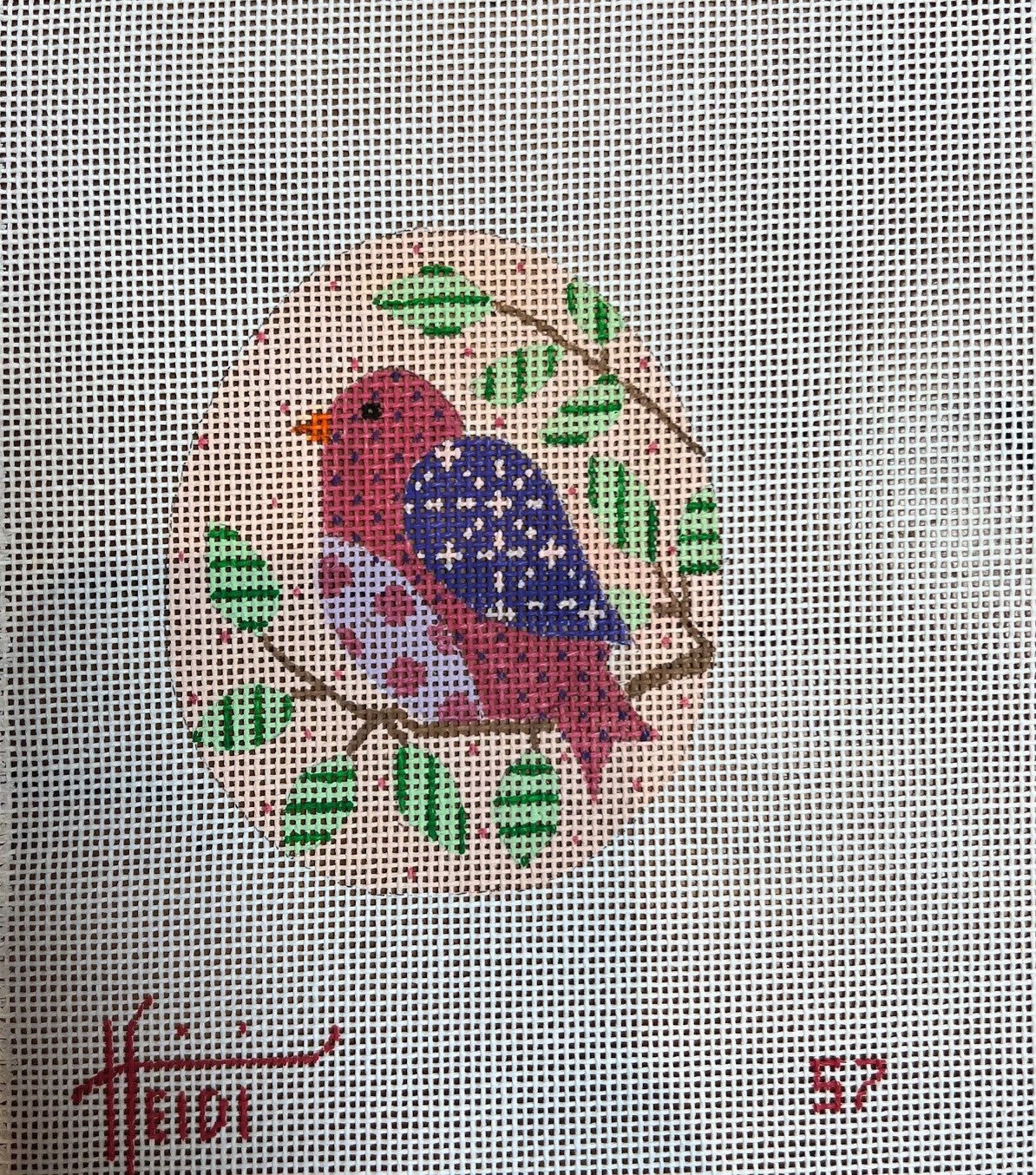 Heidi Stanley #374 Flamingo Heart – Stitch by Stitch