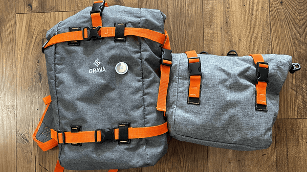 Picture of Grava backpack with Apple AirTag.  How do you go bikepacking or traveling and have an additional layer of security