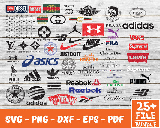 Logo Brand Bundle Svg, Gucci, Chanel, Adidas svg files