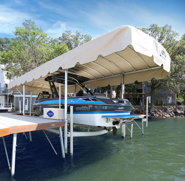 Legacy canopy on a ShoreStation free-standing boat lift