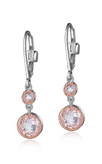 ELLE Sterling Silver Rose Gold Plated Earrings with Cubic Zirconia
