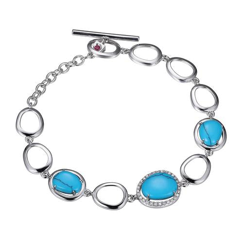 ELLE Sterling Silver Bracelet made of Synthetic Turquoise