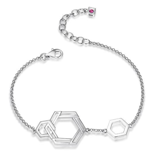 ELLE Sterling Silver Intertwined Hexagon Bracelet