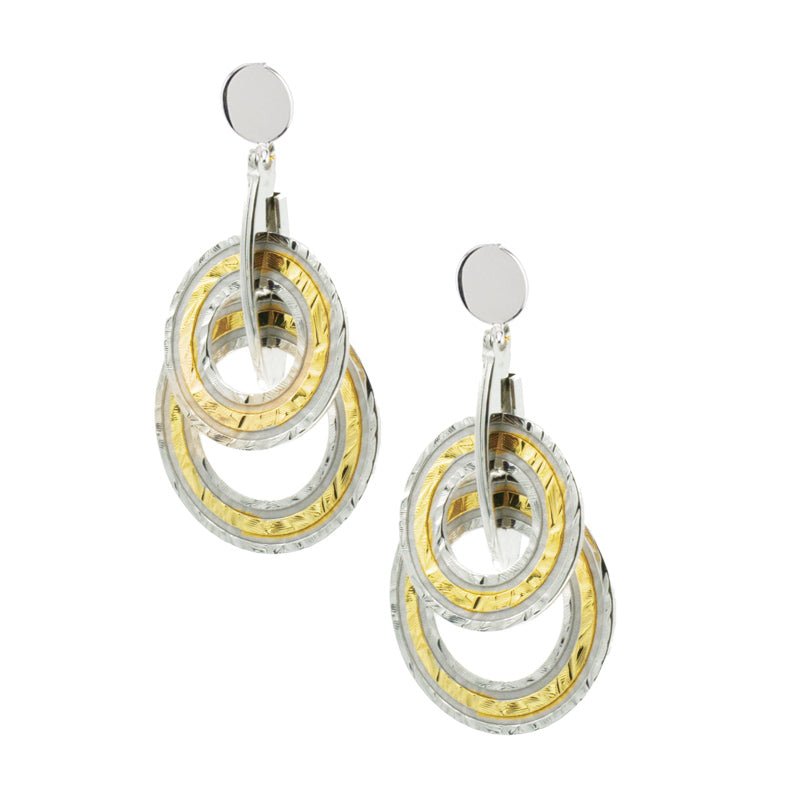 Yellow gold plated Sterling Silver Circle Earrings