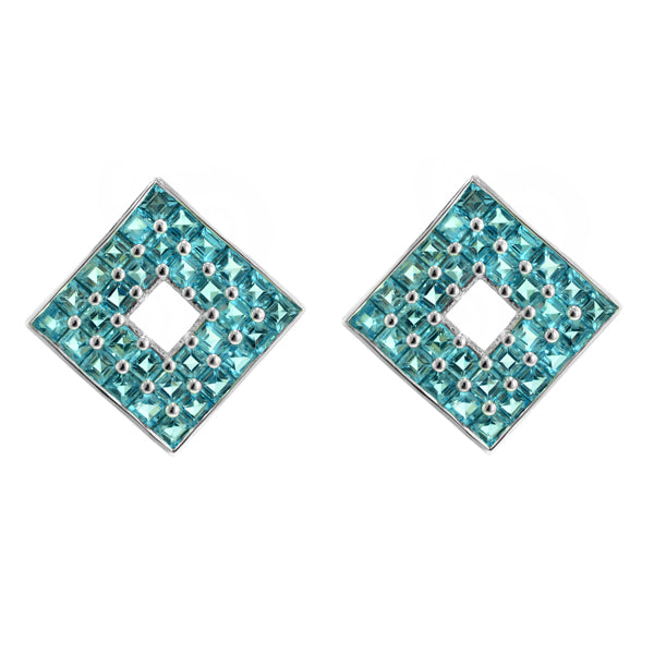 Silver Blue Topaz Earring