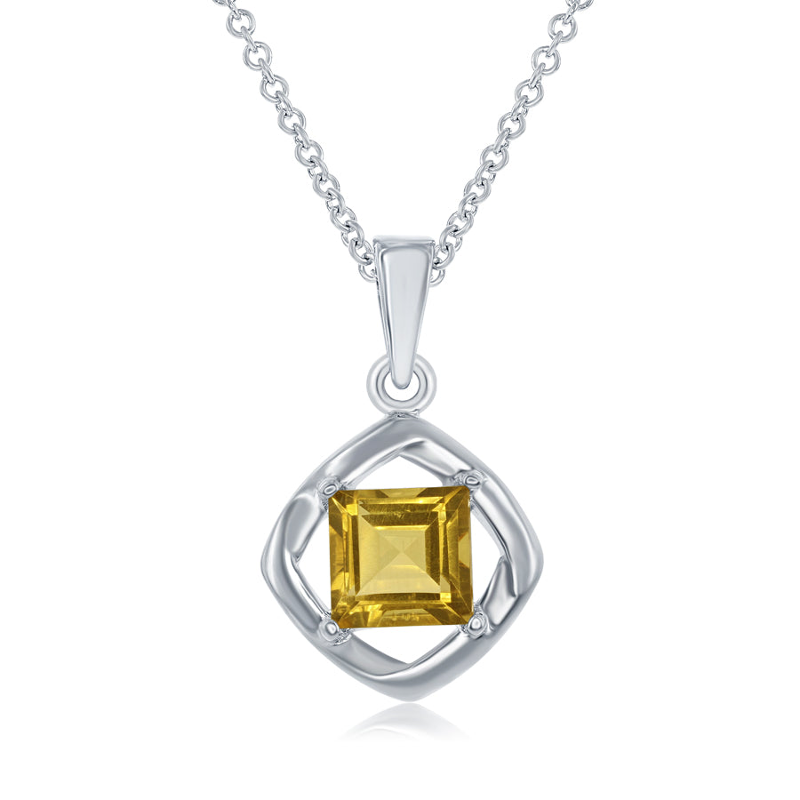 Italgem Capri Golden Citrine Silver Pendant