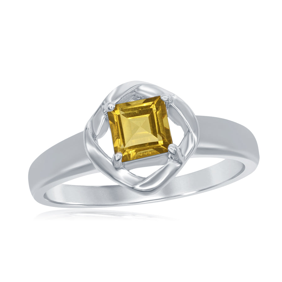 Italgem Sterling Silver Citrine Ring