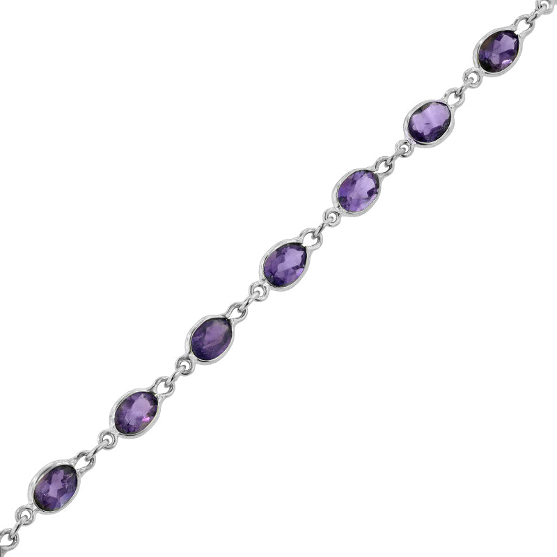 Italgem Capri Sterling Silver Amethyst Bracelet