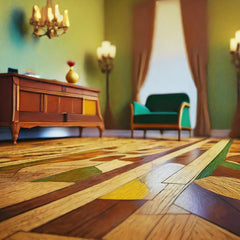 vintage room with vinyl flooring from the mid-20th century