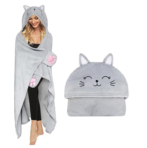 novelty cat gifts hooded blanket