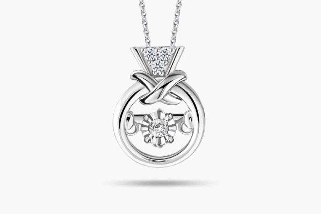 LVC Charmes Crossover Mini Ring Diamond Pendant