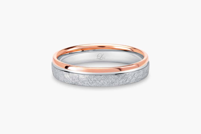LVC Soleil Wedding Band in Dual Matte and Glossy Finish