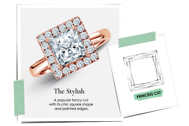 The stylish: Princess cut diamond