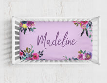 Load image into Gallery viewer, Bright Floral Crib Sheet and Change Pad Cover, Personalized!
