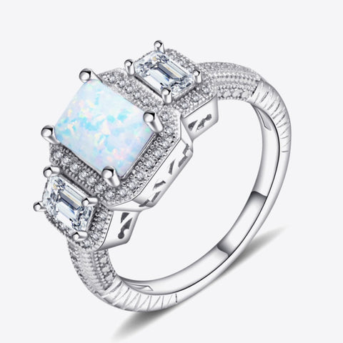 Stunning opal engagement ring showcasing a unique and modern style