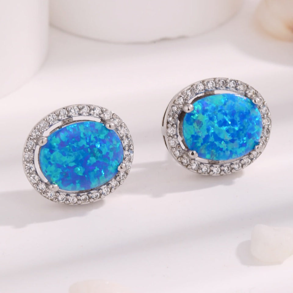 Circular Opal Gleam Earrings