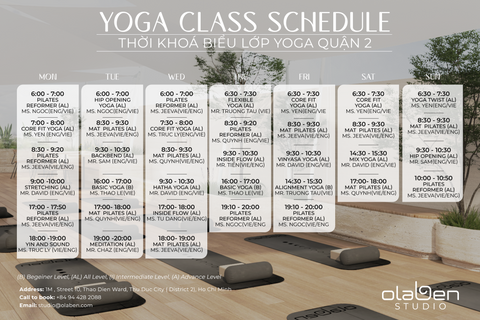 yoga class schedule