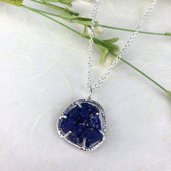 Azurite Druzy Necklace Mettle by Abby
