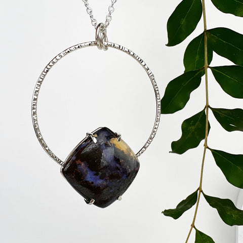 australian boulder opal necklace
