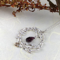 Garnet Drop Crown Necklace Mettle by Abby