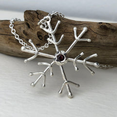 Garnet Snowflake Necklace Mettle by Abby