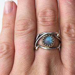 Rose Cut Labradorite Ring Mettle by Abby