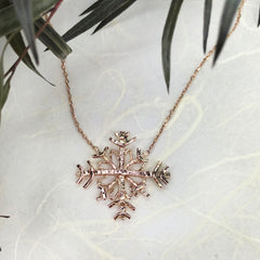 Rose Gold Snowflake Necklace Mettle by Abby