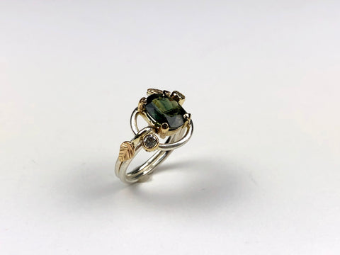 Sapphire Leaves Ring