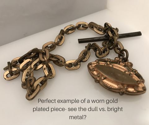 worn gold plated jewelry