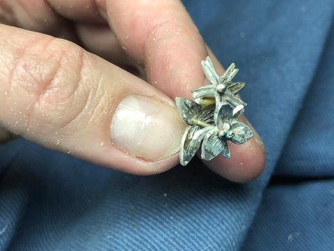 tiny silver flowers