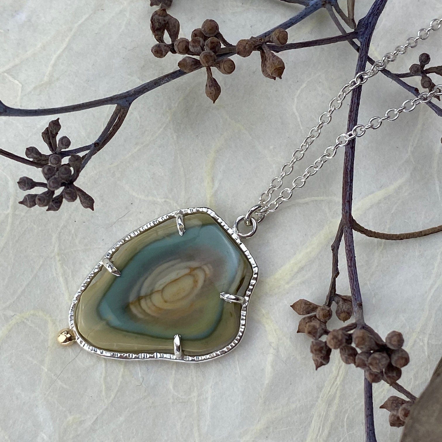 Imperial Jasper Halo Necklace