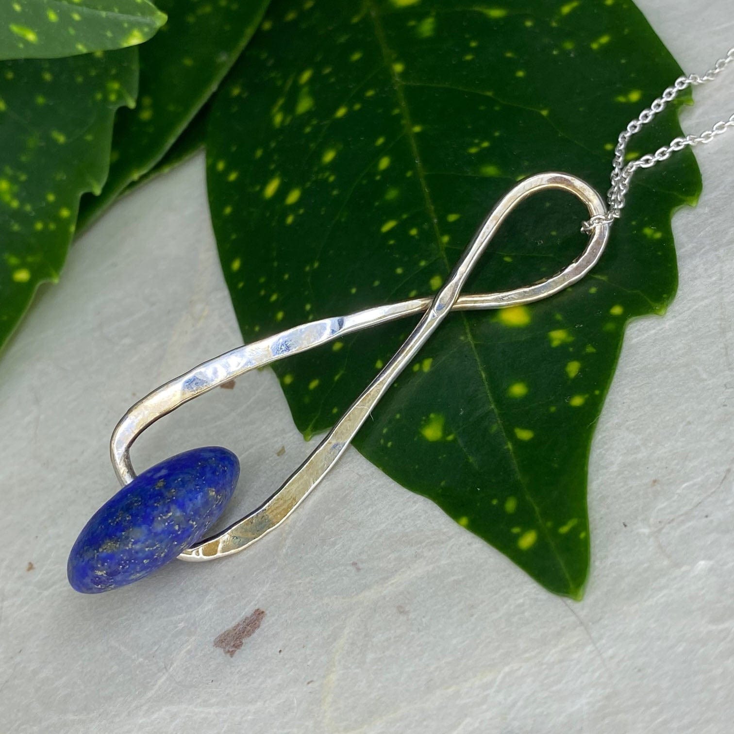 Lapis Mill Stone Necklace