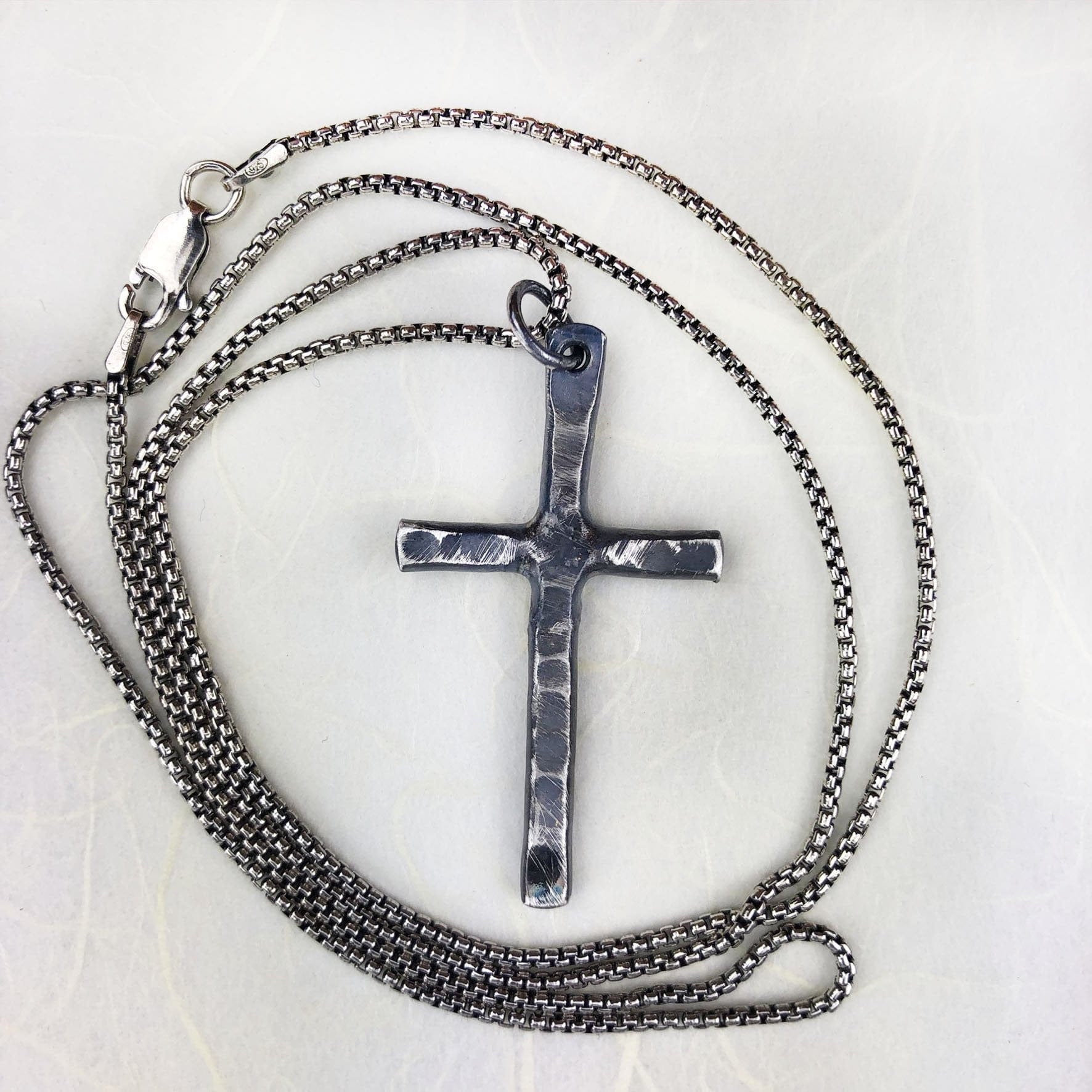 Large Rugged Cross in Silver