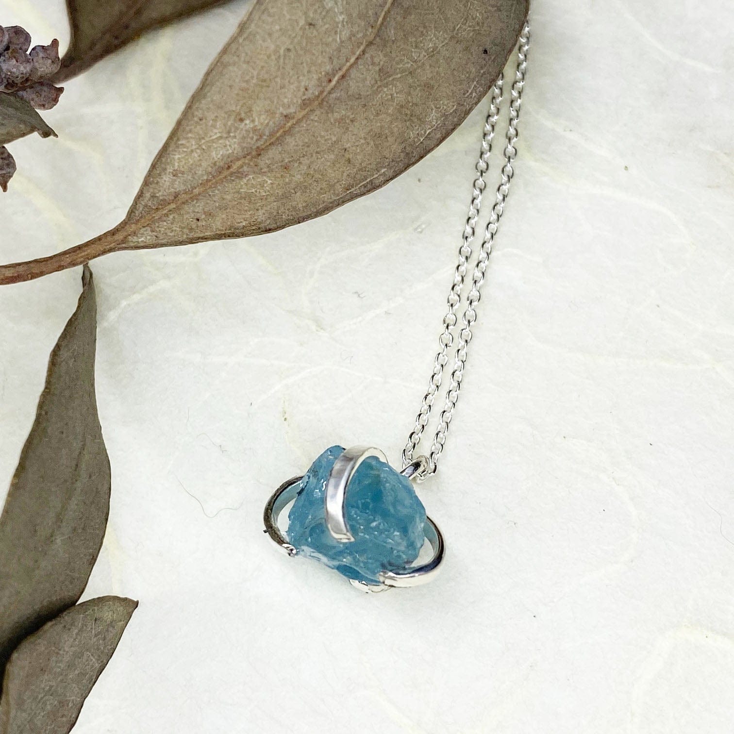 Raw Aquamarine Necklace