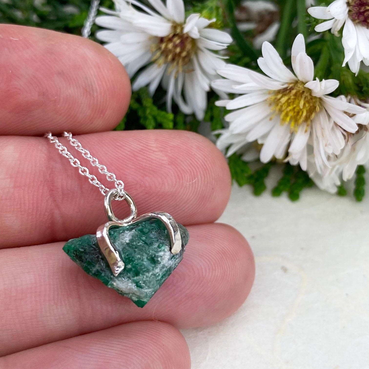 Raw Emerald Crystal Necklace – Mettle by Abby