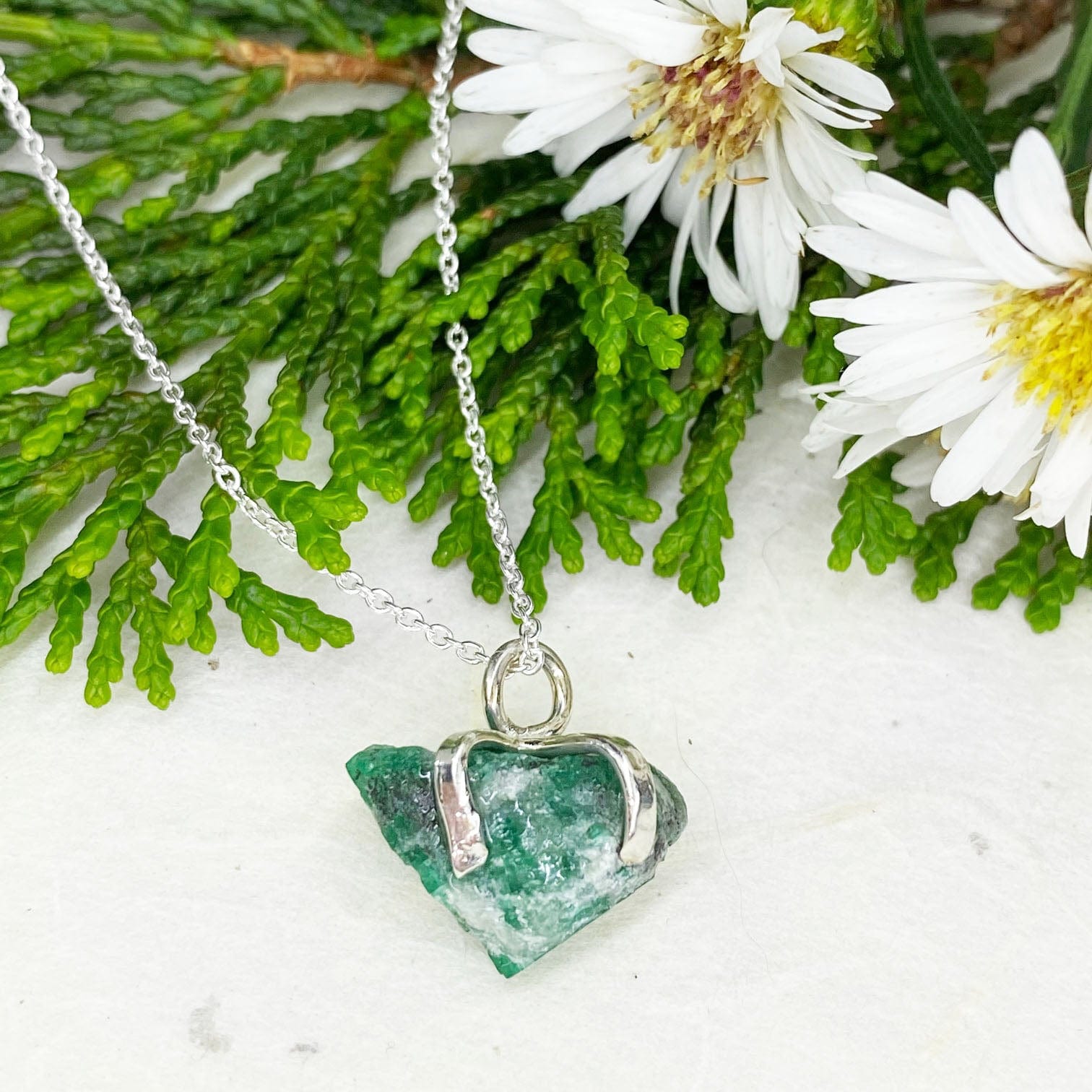 Raw Emerald Crystal Necklace – Mettle by Abby